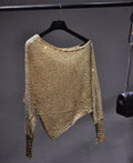 Asymmetric Sequin Blouse