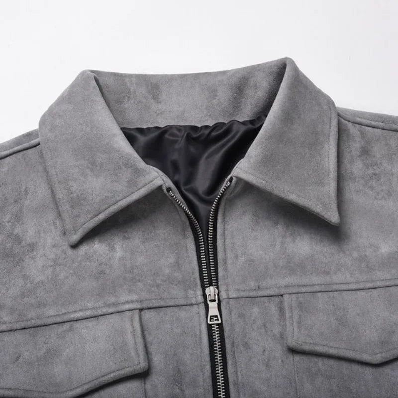 Noah Suede Overshirt Jacket detail