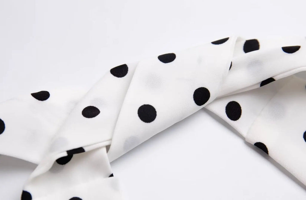 Élodie Polka Dot Halter Dress
