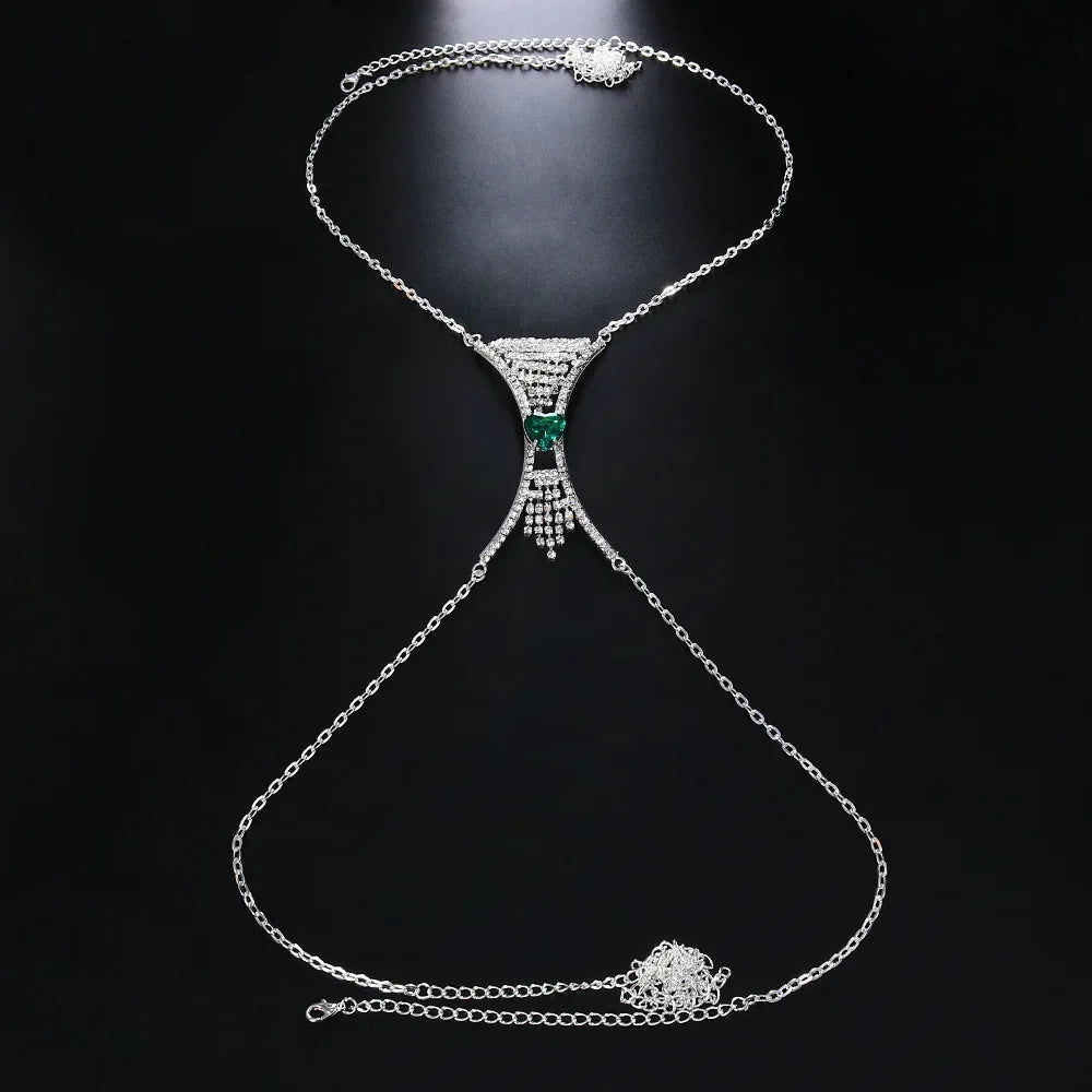Heart Crystal Chest Chain